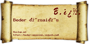 Beder Ézsaiás névjegykártya